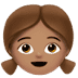 👧🏽 girl: medium skin tone display on Apple